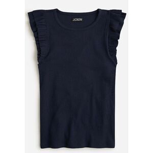 J crew Vintage rib ruffle-sleeve shirt tank XL minimalist  lightweight